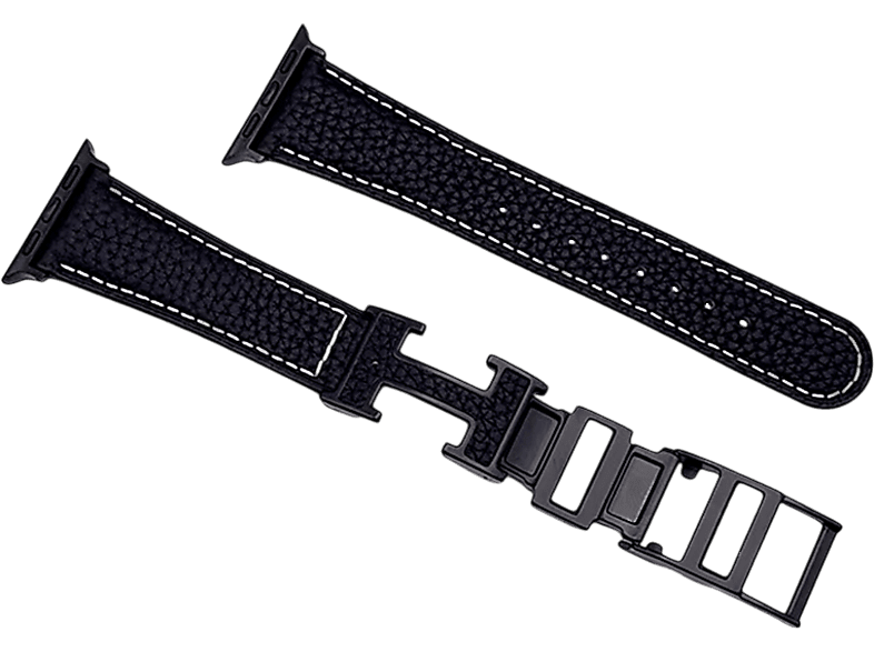 Piili Apple Watch 42-44-45-46-49 mm Elegance Akıllı Saat Kayışı Siyah