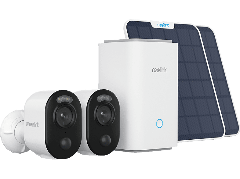 REOLINK Hub1 mit 2 Argus Series B350 + Solar Panel 4K 8MP Akku ...