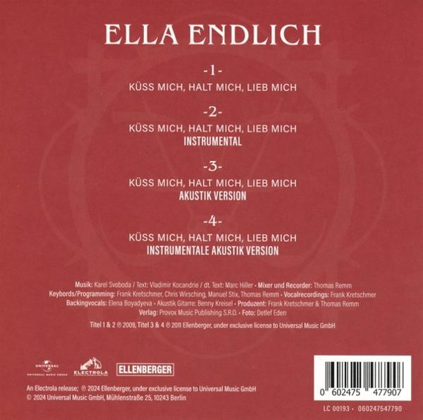 Albumcover mit Text, einschließlich Titel, Songtitel und Credits. Weißer Hintergrund.