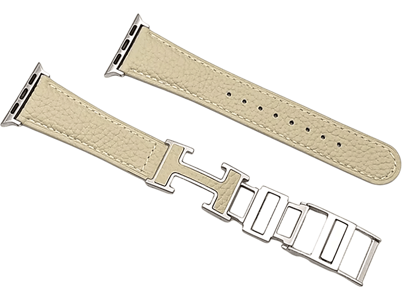 Piili Apple Watch 42-44-45-46-49 mm Elegance Akıllı Saat Kayışı Beyaz