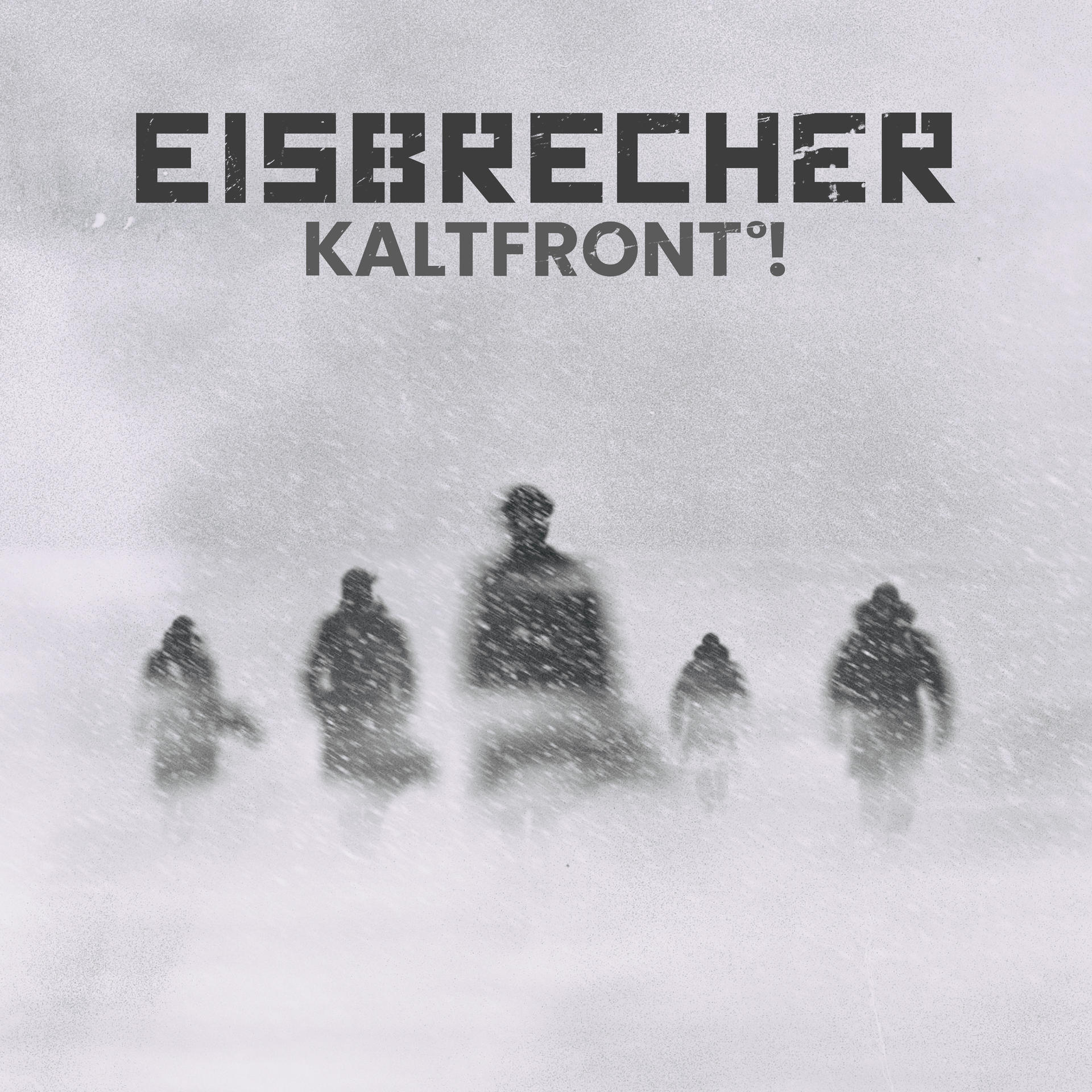 Albumcover mit Silhouetten von Figuren, die in einer verschneiten Landschaft gehen.