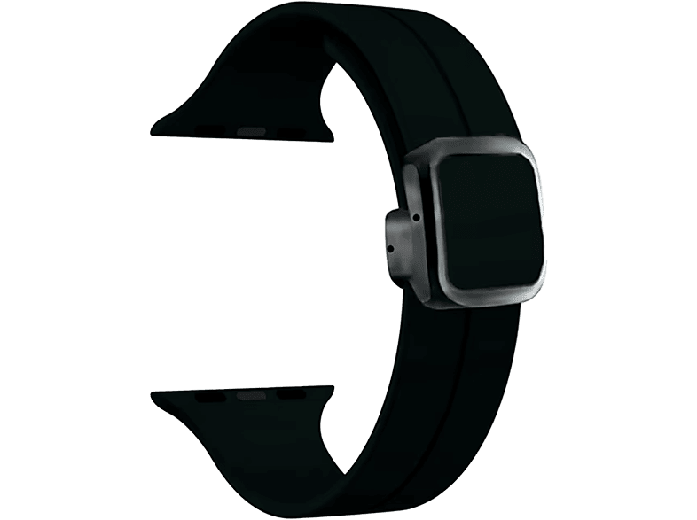 PIILI Apple Watch 42-44-45-46-49 mm Silicone Akıllı Saat Kayışı Siyah