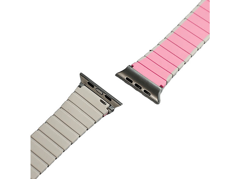 Piili Apple Watch 42-44-45-46-49 mm Sport Dual Akıllı Saat Kayışı Pembe