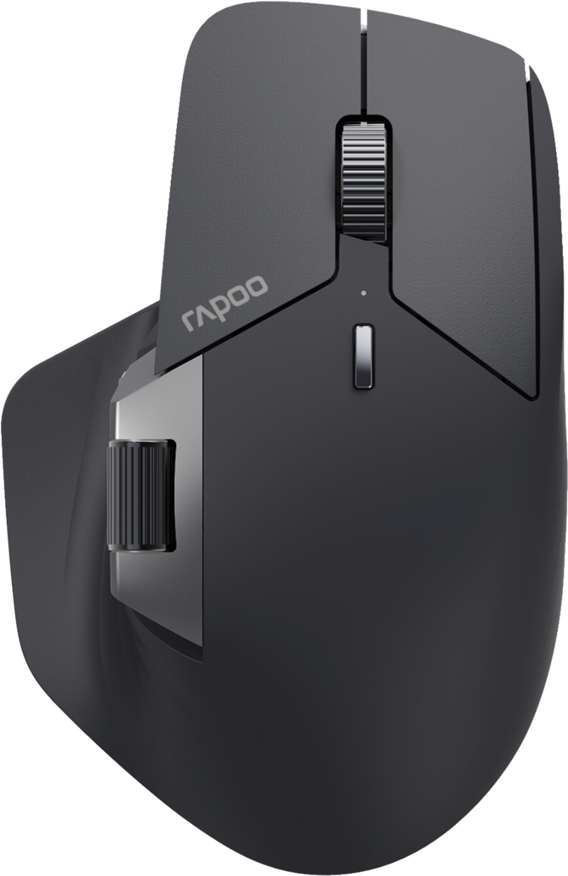 RAPOO MT760L Multi-Mode optikai egér, max 4000DPI, 10 gomb, Bluetooth + 2,4GHz USB, fekete (226044)