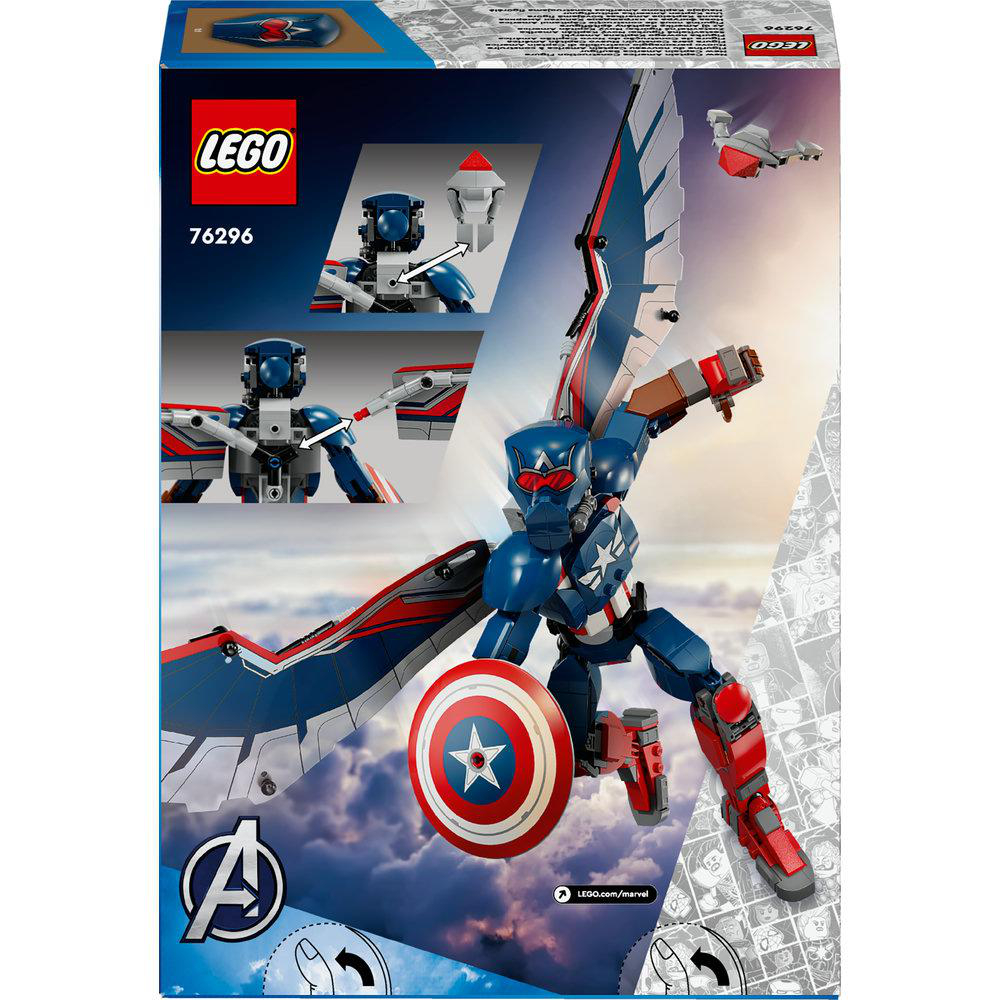 Lego-Box mit Captain Americas Flügeln.