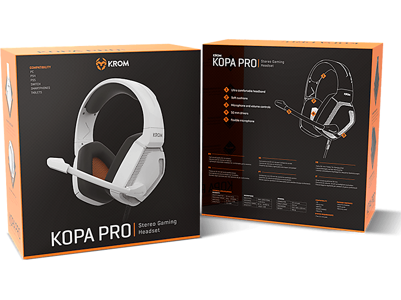 KROM KOPA PRO | AURICULAR GAMING STEREO blanco – imagen 2