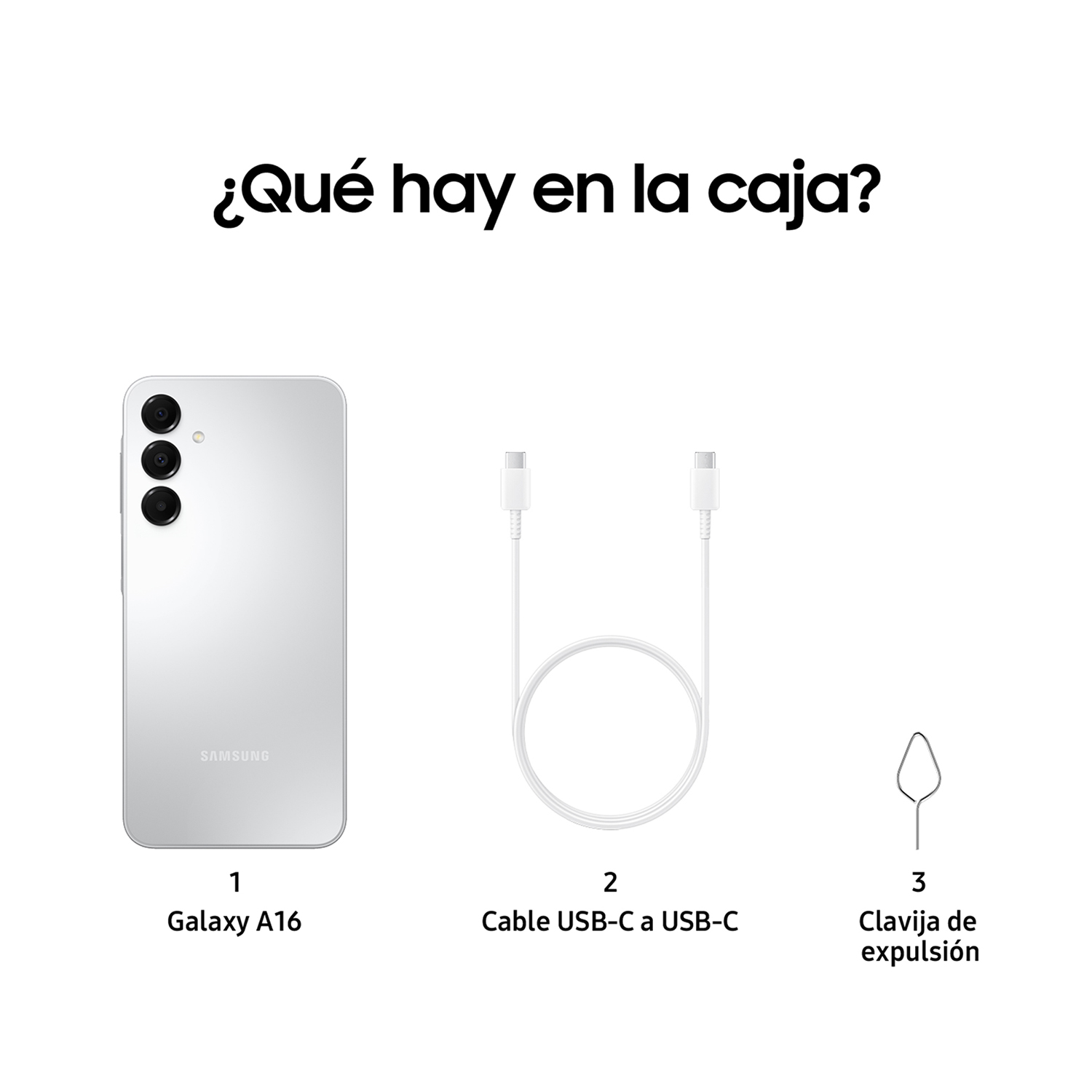 Teléfono, cable y pasador de expulsión en caja.