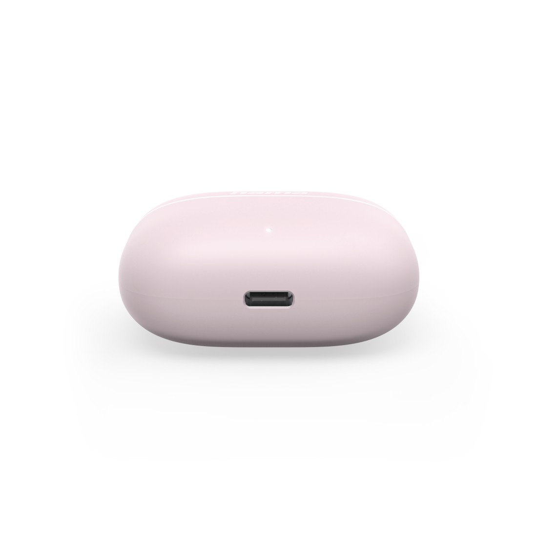 Ein rosa, oval geformtes Ladecase mit einem Ladeanschluss.
