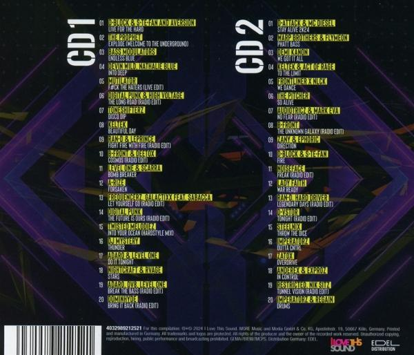 CD-Albumcover mit farbenfrohem Design und Text, der Songtitel auflistet.