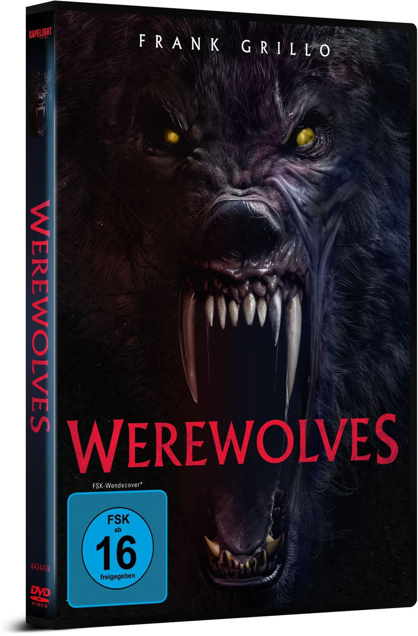 Eine DVD-Hülle mit einem Werwolf auf dem Cover. Der Werwolf knurrt mit gelben Augen und scharfen Zähnen.