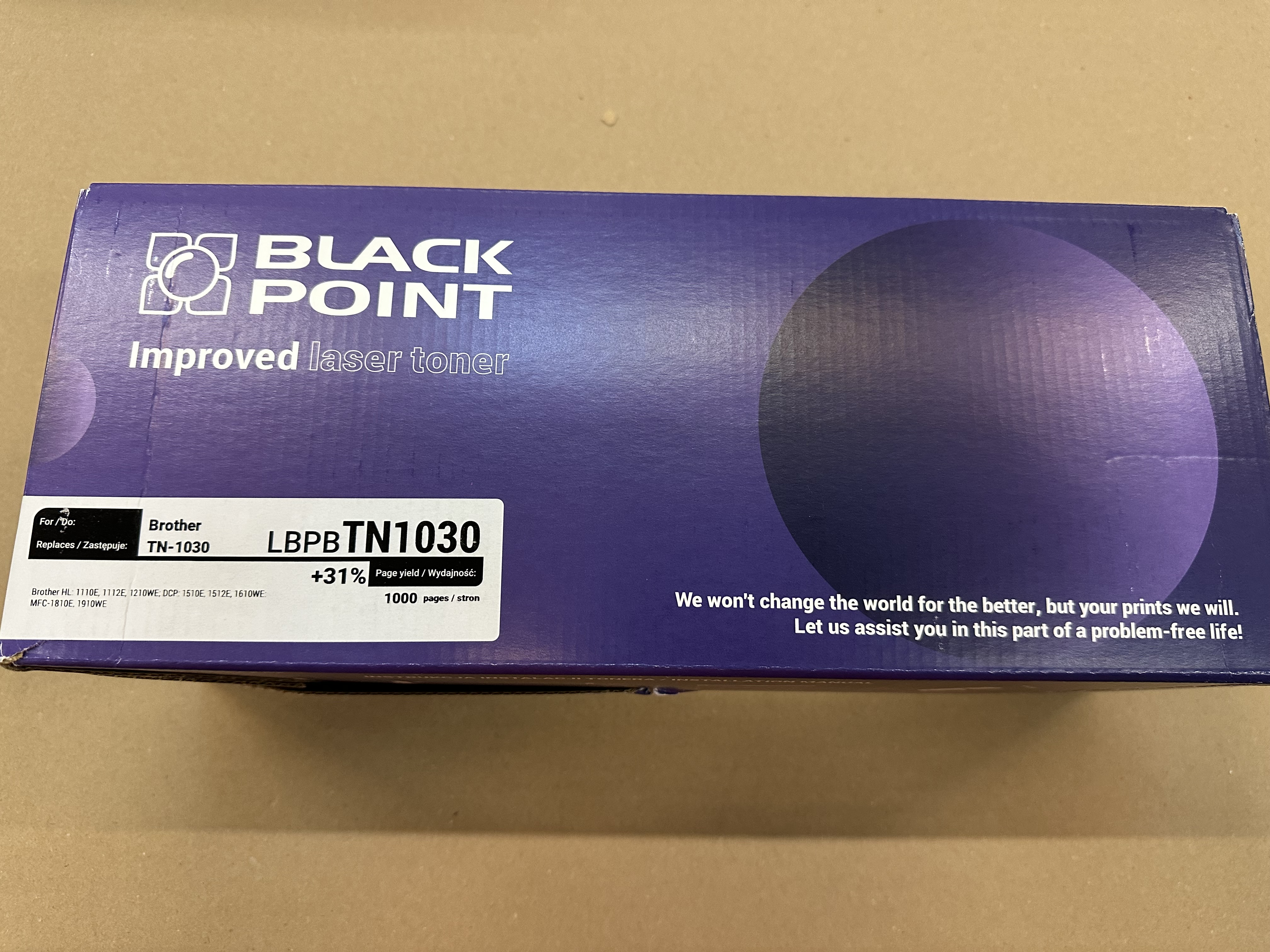 OUTLET - Toner BLACK POINT LBPBTN1030 Zamiennik Brother TN-1030