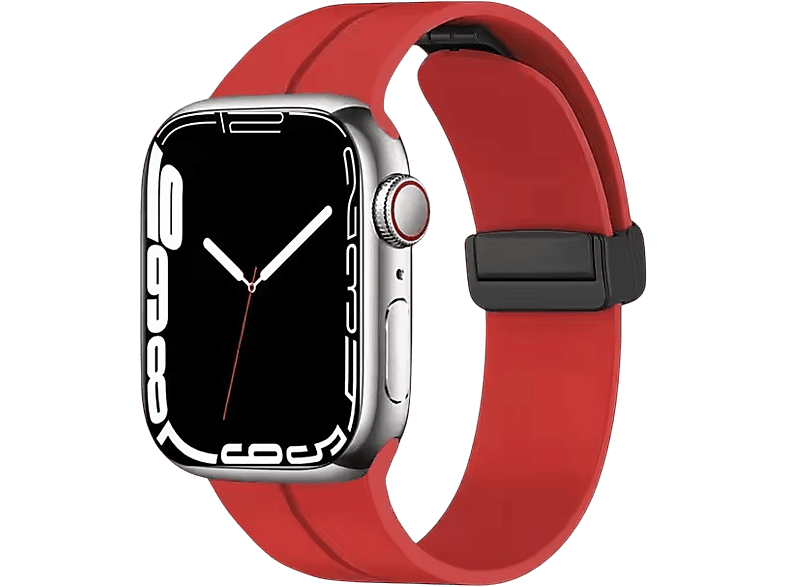 PIILI Apple Watch 42-44-45-49 mm Rubber Akıllı Saat Kayışı Kırmızı