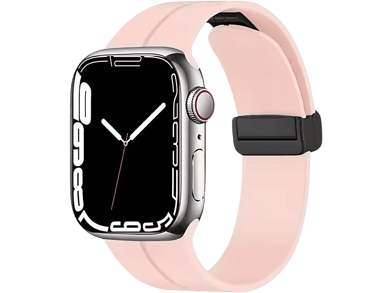 PIILI Apple Watch 42-44-45-49 mm Rubber Akıllı Saat Kayışı Toz Pembe