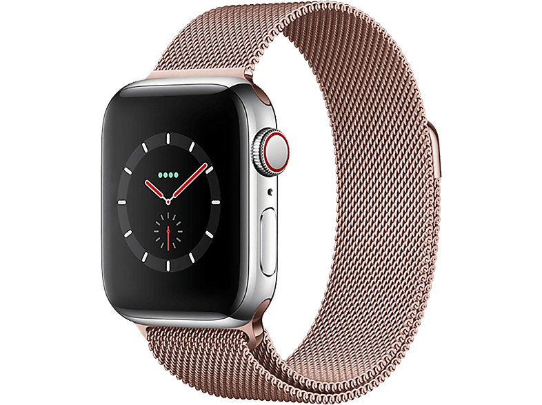 PIILI Apple Watch Metal Örgülü 42/44/45 mm Akıllı Saat Kayışı Rose Gold