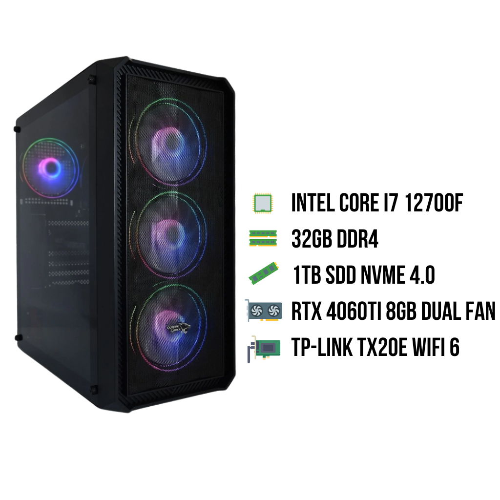 EXTREMEGAMER Classic Level 3 - Intel Core i7-12700 - 32 GB - 1 TB - GeForce RTX 4060 Ti - Win 11 Home