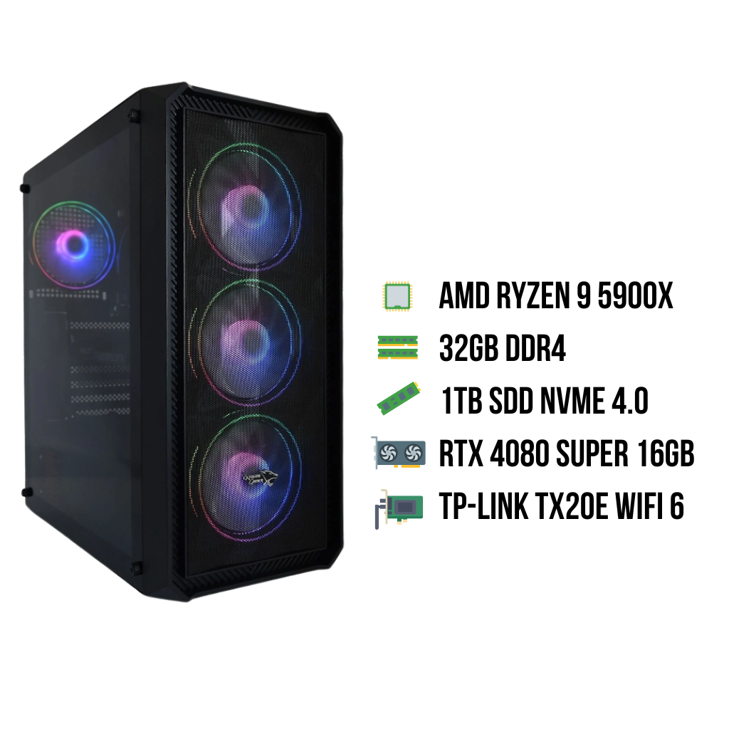 EXTREMEGAMER Classic Level 6 - AMD Ryzen 9 5900X - 32 GB - 1 TB - GeForce RTX 4080 Super - Win 11 Home
