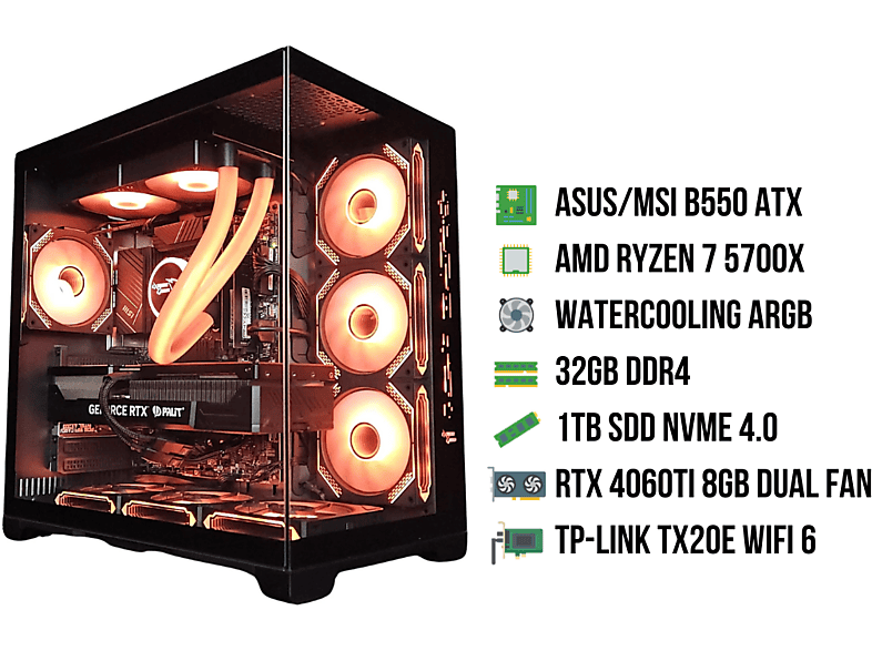 EXTREMEGAMER X EDT LVL 2 | AMD Ryzen 7 5700X - 32 GB - 1 TB