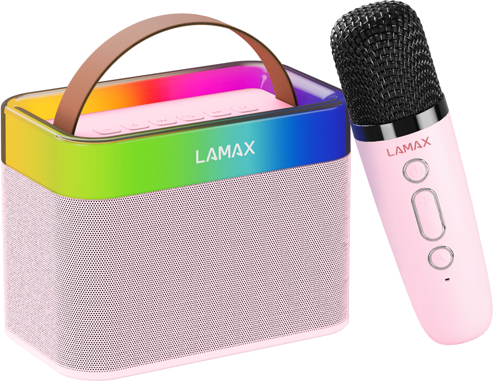 LAMAX KaraokeKid 1 Karaoke hangszóró vezeték nélküli mikrofonnal, rózsaszín
