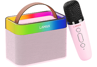 LAMAX KaraokeKid 1 Karaoke hangszóró vezeték nélküli mikrofonnal, rózsaszín