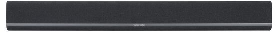 Egy hosszú, fekete soundbar, a Harman Kardon logóval.