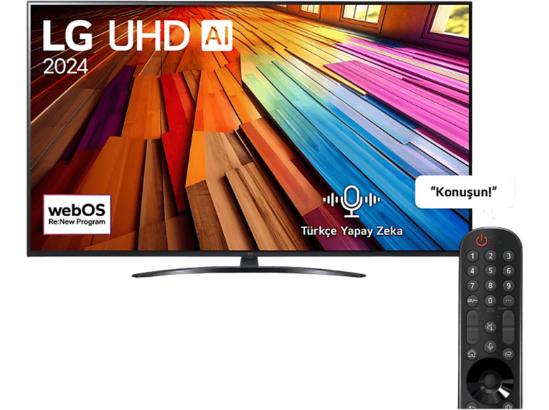 LG 65UT81006LA 65 inç 165 Ekran 4K Smart AI Sihirli Kumanda HDR10 webOS24 UHD TV