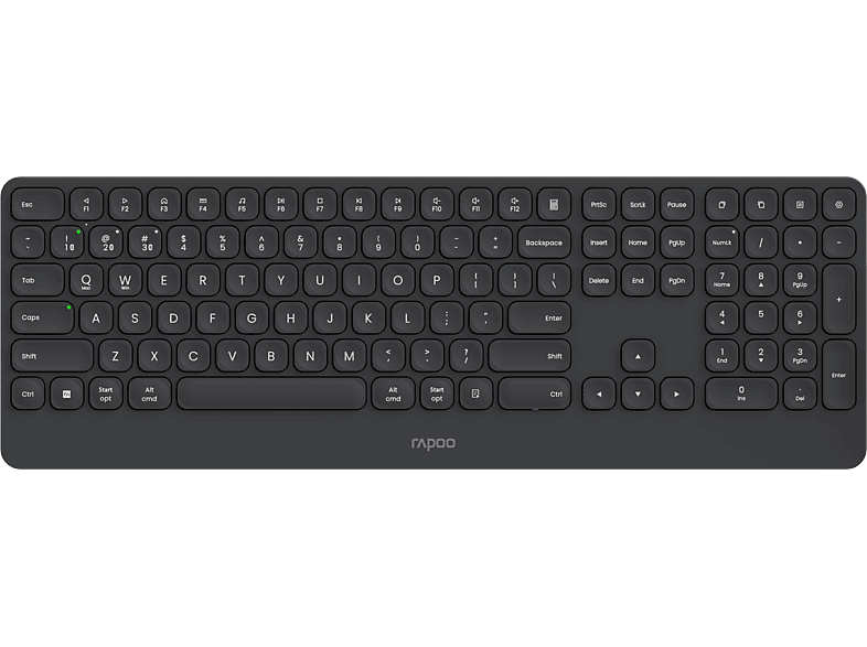 RAPOO E9390M, Tastatur, Kabellos, Dunkelgrau