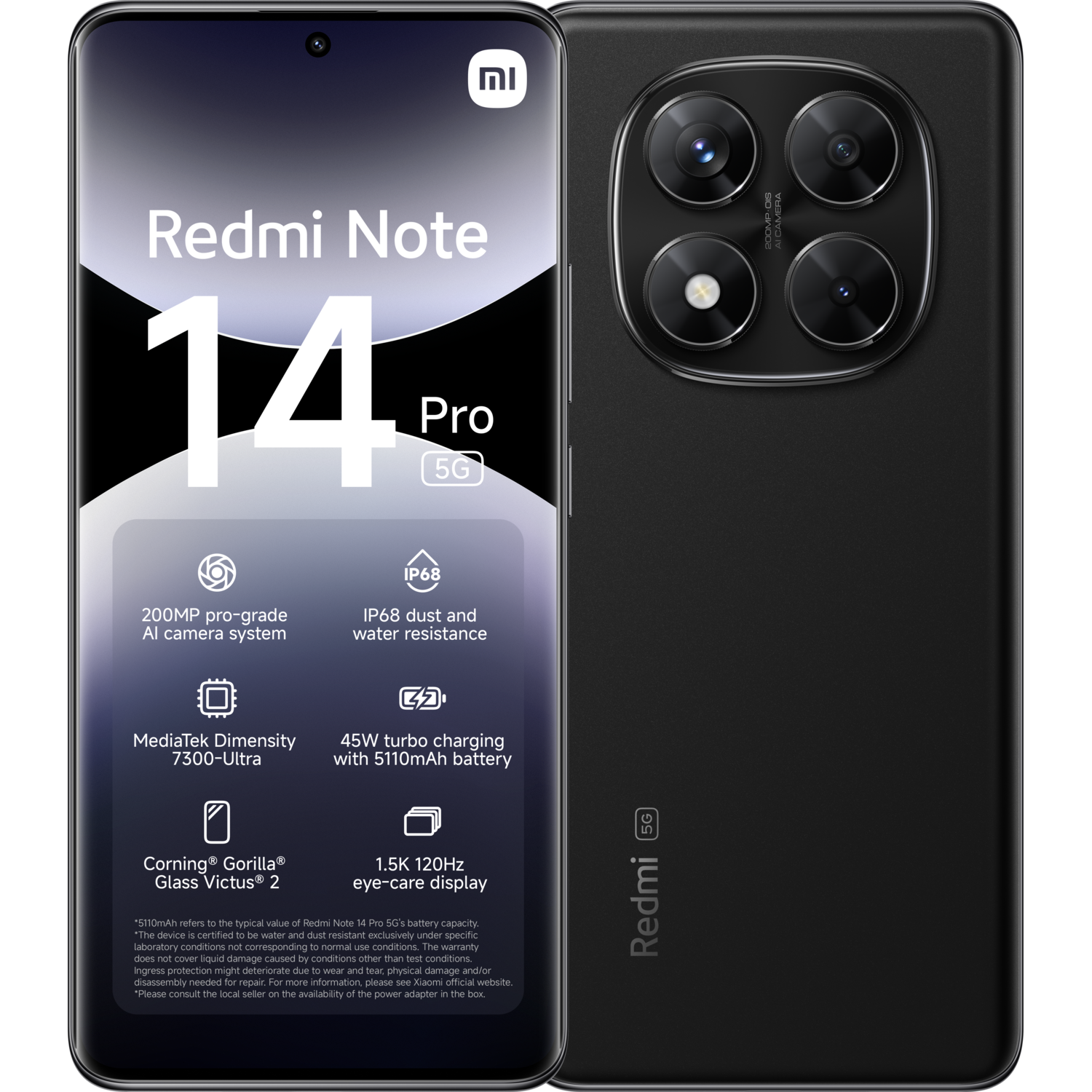 Xiaomi Redmi Note 14 Pro - 5g 256gb Midnight Zwart 256 Gb afbeelding