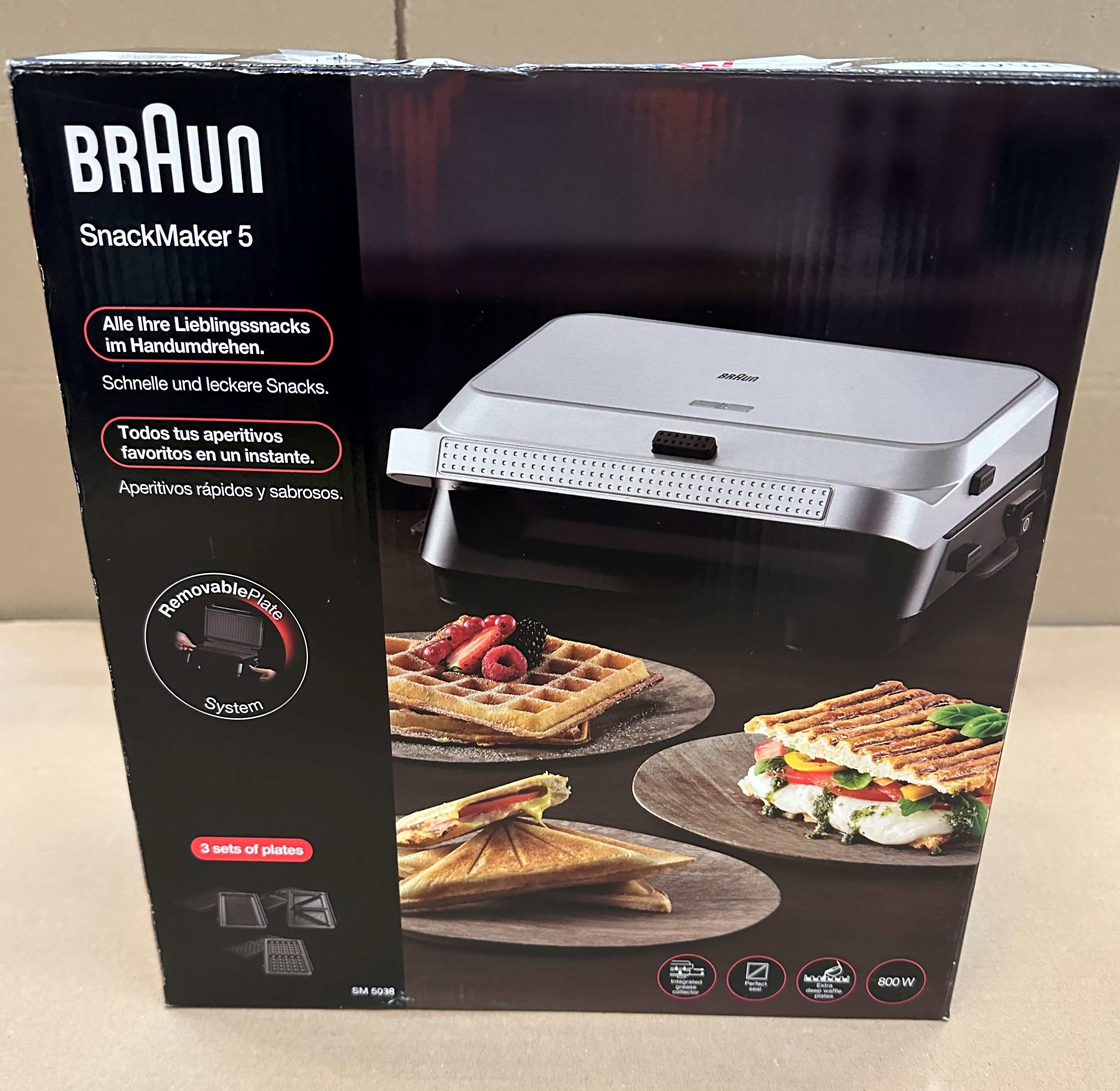 OUTLET - Opiekacz 3 w 1 BRAUN SM5038 SnackMaker 5
