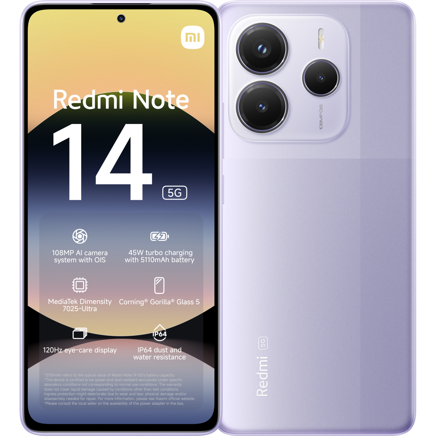 Xiaomi Redmi Note 14 - 5g 256gb Lavender Paars 256 Gb afbeelding