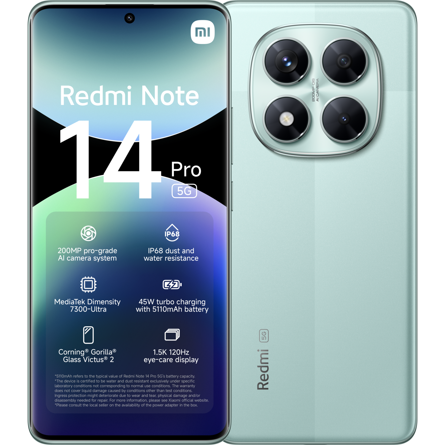 Xiaomi Redmi Note 14 Pro - 5g 256gb Coral Groen 256 Gb afbeelding