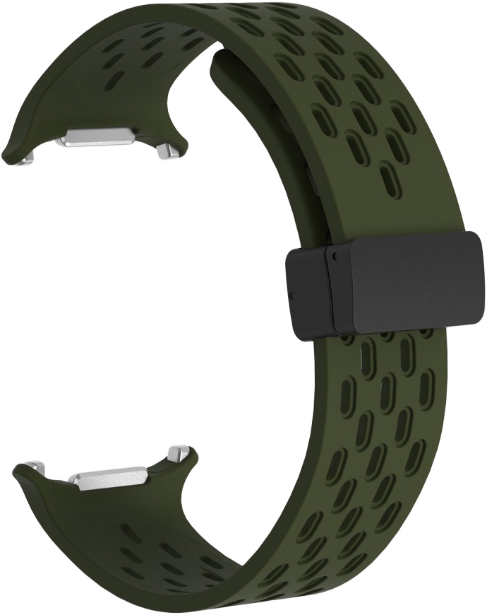 CELLECT Galaxy Watch7 Ultra lyukacsos mágneses szilikon óraszíj, 24mm, sötétzöld (STRAPPWATCH7U-GR)