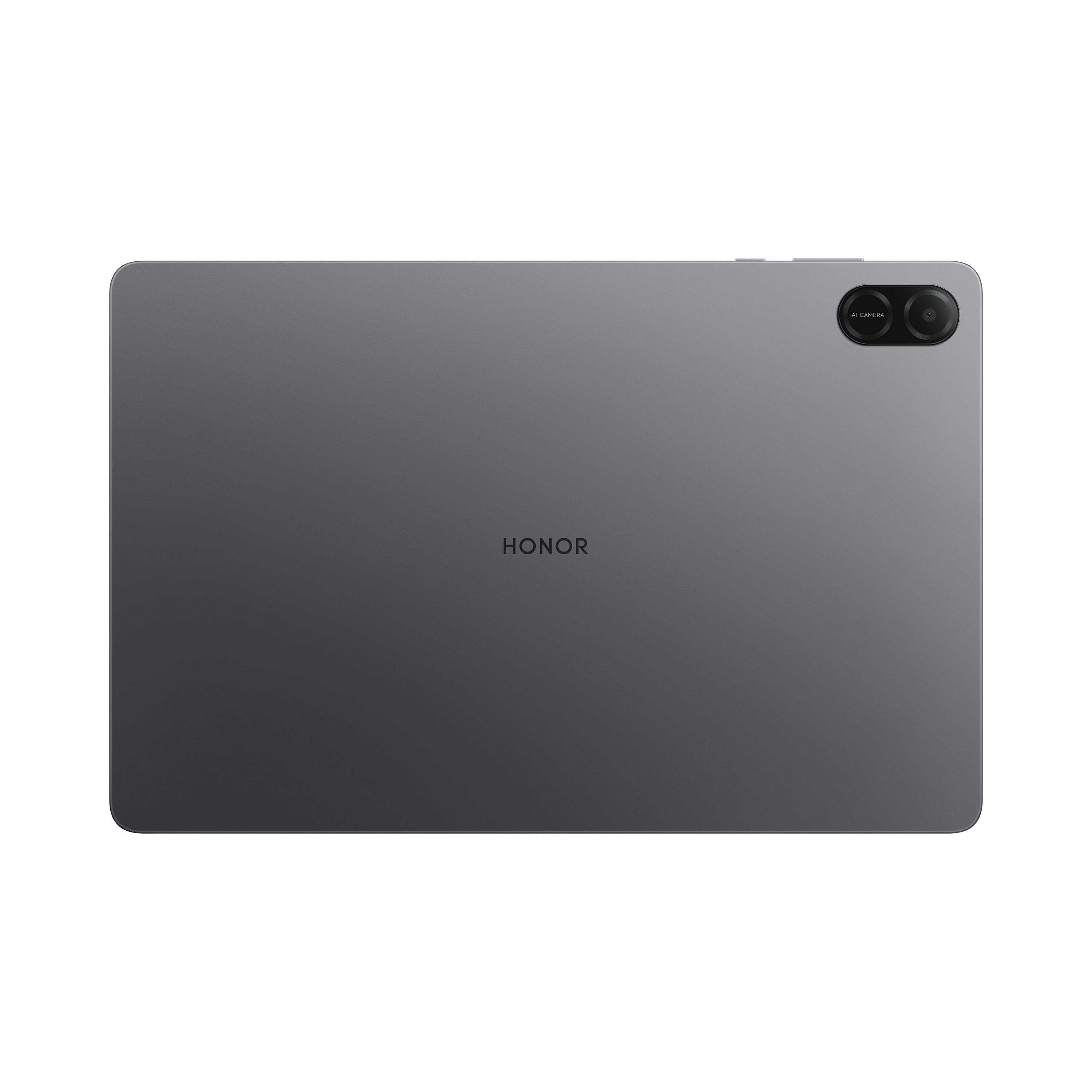 Ein graues Tablet auf einer flachen Oberfläche mit dem Wort HONOR.
