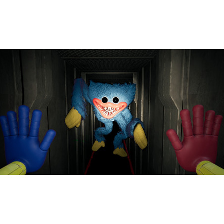 Una pantalla de juego que muestra un monstruo con brazos y manos largas en un pasillo.