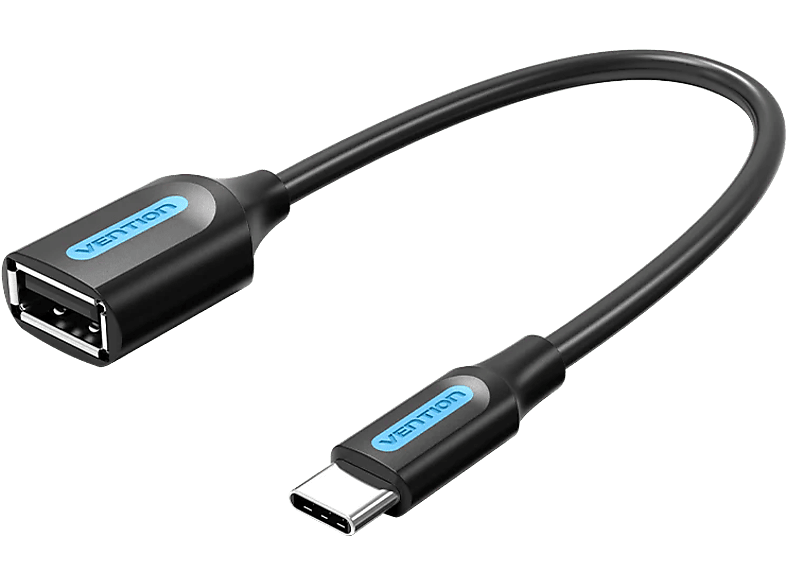 VENTION átalakító kábel, USB-C 2.0/M - USB-A/F, 0,15m, PVC, fekete (CCSBB)