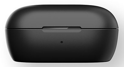 Czarne etui ładujące do słuchawek.