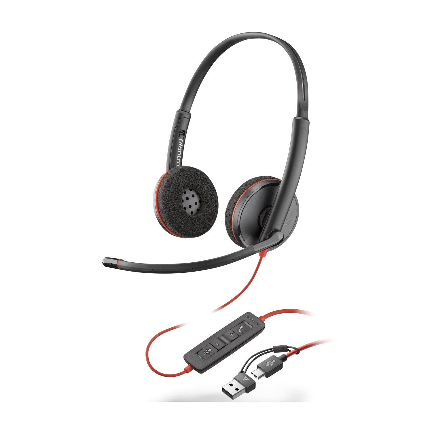 Poly Cuffie Blackwire 3220 PC, Nero Cuffie PC