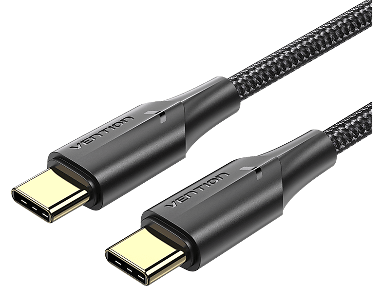 VENTION adat és töltőkábel, kábel, USB-C - 2.0, 3A, 1m, nylon, fekete (TAUBF)