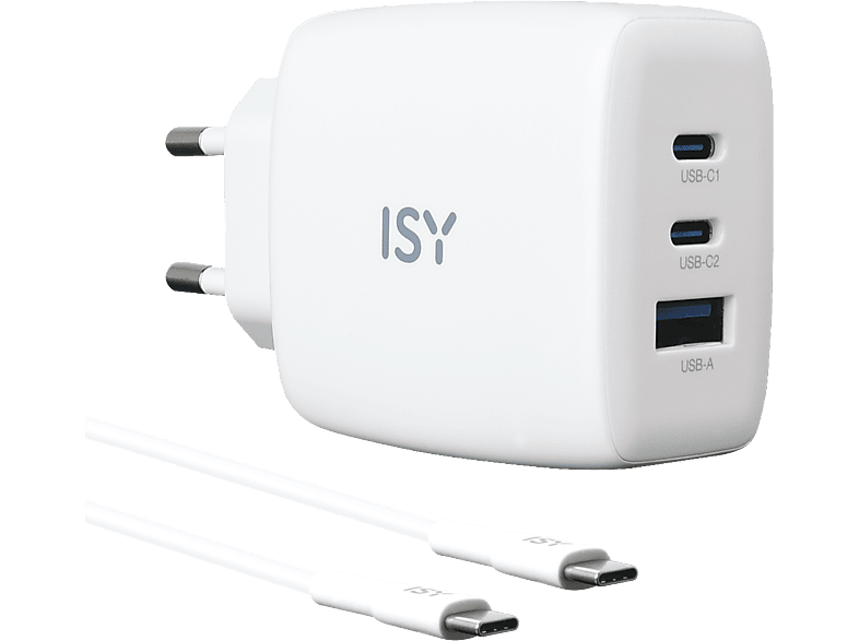 ISY Oplader 65 W Gan + Usb-c-kabel 2m Wit (iac-5650-wt)