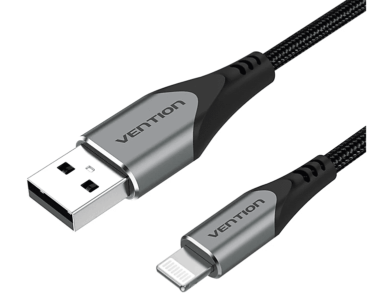 VENTION adat és töltőkábel, USB-A 2.0 -Lightning, 1m, szürke (LABHF)