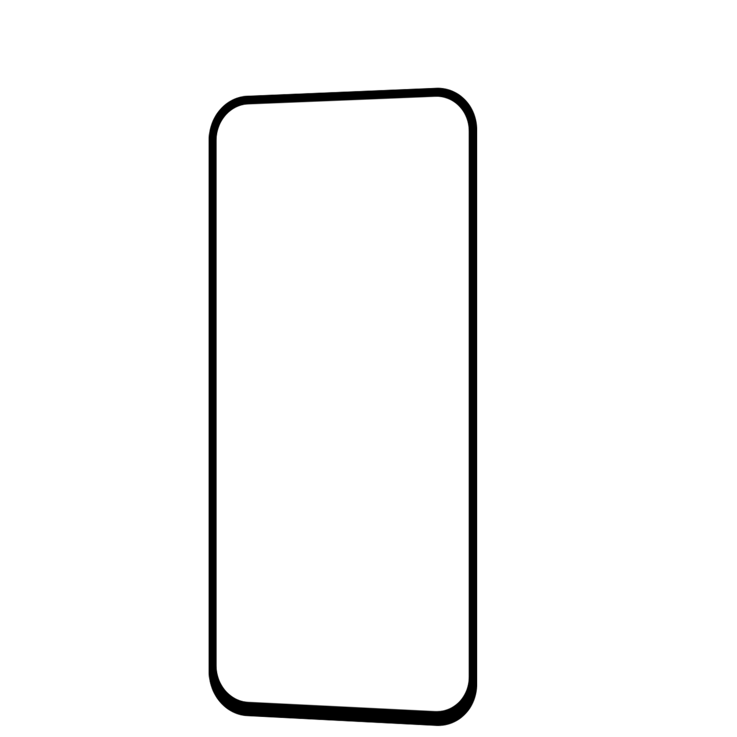 A phone outline in white on a black background.