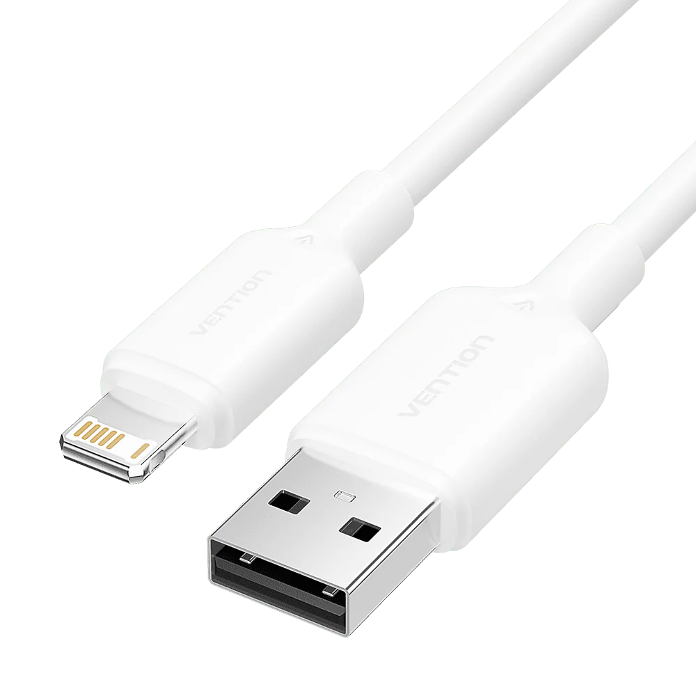 VENTION adat és töltőkábel, USB-A 2.0 - Lightning, 2,4A, 1m, fehér (LAMWF)