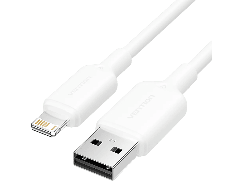 VENTION adat és töltőkábel, USB-A 2.0 - Lightning, 2,4A, 1m, fehér (LAMWF)