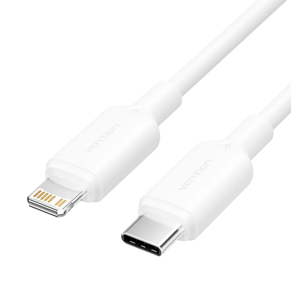 VENTION adat és töltőkábel, USB-C 2.0 - Lightning, 3A, 2m, fehér (LAKWH)