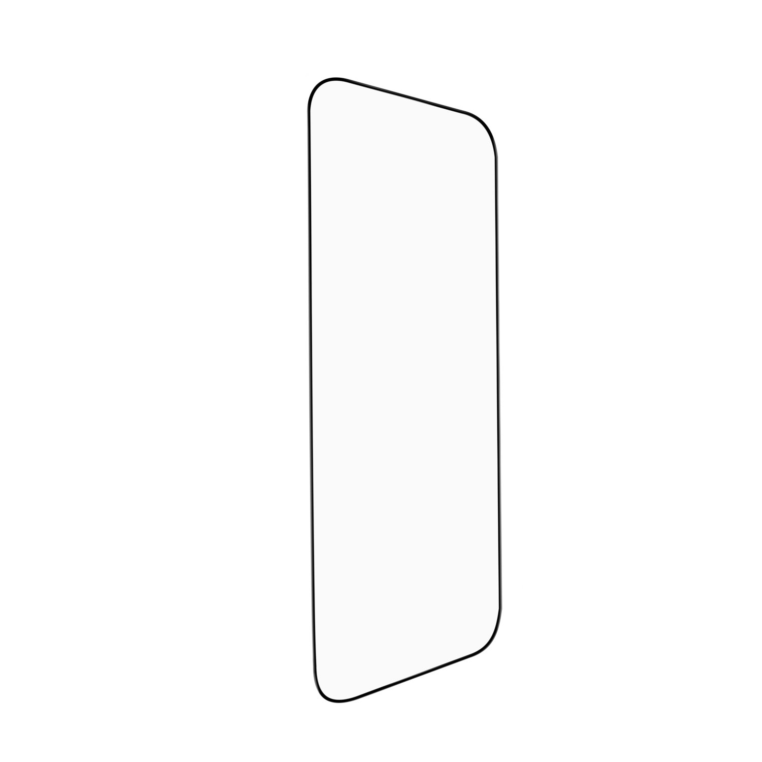 Een zwarte smartphone op een zwarte achtergrond.