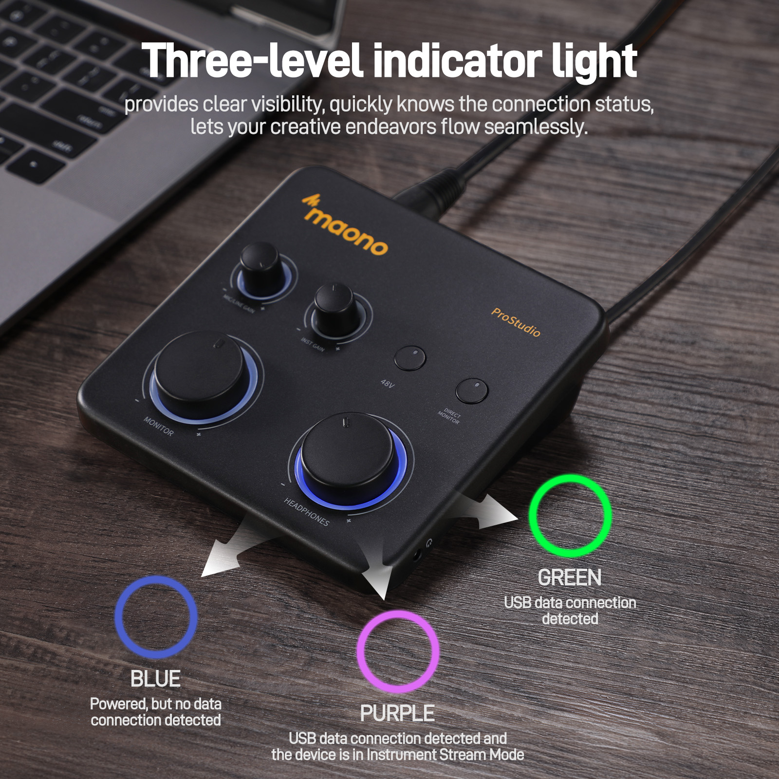 Appareil Maono ProStudio noir et jaune.