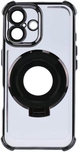 CASE AND PRO iPhone 16 Plus mágneses tok gyűrűvel, fekete (MAGRIN-IPH16PBK)