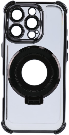 CASE AND PRO iPhone 16 Pro Max mágneses tok gyűrűvel, fekete (MAGRIN-IPH16PMBK)