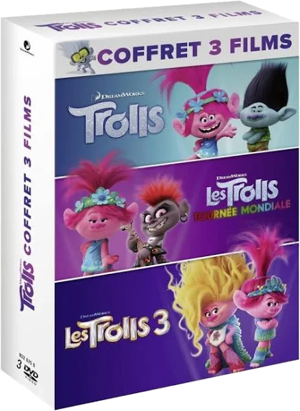 Trolls 3 film box set. Three DVDs with different covers.