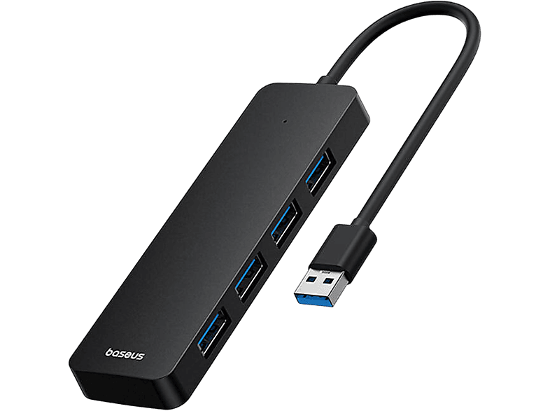 BASEUS UltraJoy Seri 4-Port USBA to USB3.0*4 HUB Lite 15cm Küme Siyah