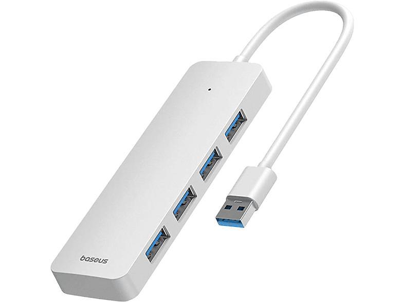 BASEUS UltraJoy Seri 4-Port USBA to USB3.0*4 HUB Lite 15cm Ay Beyaz